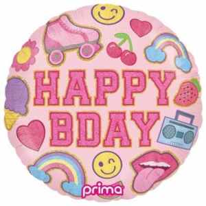 Prima 18'' Happy Birthday Girl Patches Foil 45cm Each