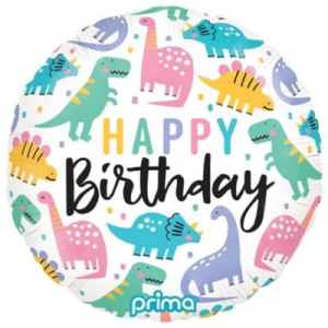 Prima 18'' Happy Birthday Colourful Dinos Foil 45cm Each