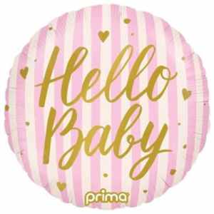 Prima 18'' Hello Baby Pink Stripes Foil 45cm Each
