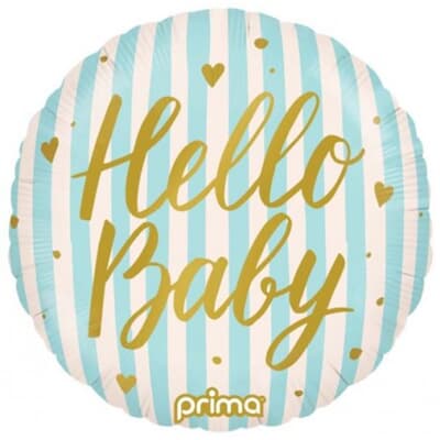 Prima 18'' Hello Baby Blue Stripes Foil 45cm Each