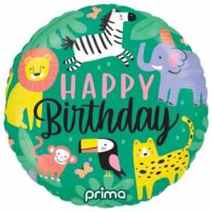 Prima 18'' Happy Birthday Jungle Foil 45cm Each