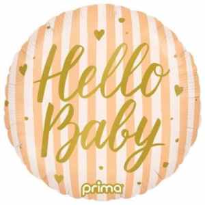Prima 18'' Hello Baby Peach Stripes Foil 45cm Each
