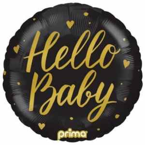 Prima 18'' Hello Baby Black Foil 45cm Each