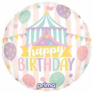 Prima 18'' Birthday Pastel Circus Foil 45cm Each