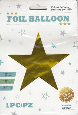 Star 18in 45cm Gold Star Packaged Each