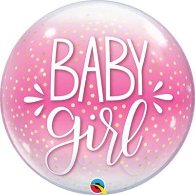 Baby Girl Pink & Confetti Dots Bubble 55cm Each