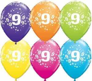 Qualatex Balloons 9 Around Tropical Assorted 28cm. Bag(25)