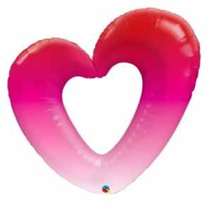 Pink Ombre Heart Supershape 107cm Each