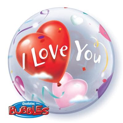 I love You Heart balloons Bubble 55cm Each