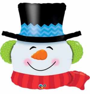 Q19040.jpg Helium Shape Smilin Snowman 90cm Each