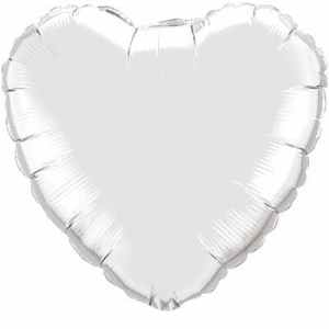 Heart Foil Silver 45cm Unpackaged Each