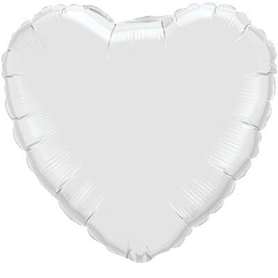 Heart Foil White 45cm Each