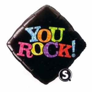 You Rock Black Diamond Foil 45cm Each
