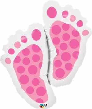 Baby Feet Pink Foil Helium shape 88cm Each