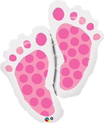 Baby Feet Pink Foil Helium shape 88cm Each