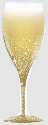 Q26695.jpg Golden Bubbly Wine Glass Shape 100cm Each