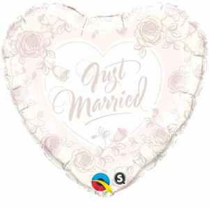 Qualatex Balloons Just Married Roses 45cm Each