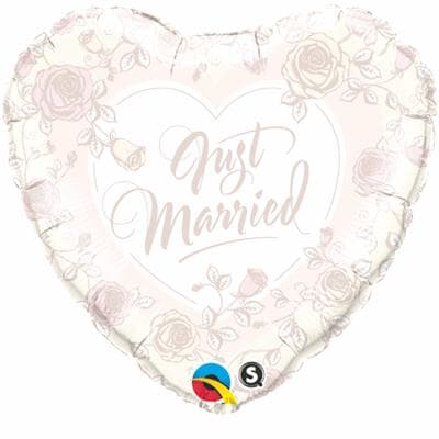 Qualatex Balloons Just Married Roses 45cm Each