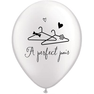 Qualatex Balloons A Perfect Pair Prl White 28cm Bag(50)