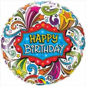 Qualatex Balloons Birthday Groovy Shooting Star 45cm Each