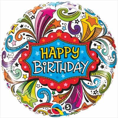 Qualatex Balloons Birthday Groovy Shooting Star 45cm Each