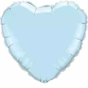 Q54584.jpg 23cm Heart Foil Pearl Blue pack of 10 Pack(10)