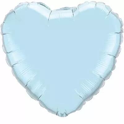 23cm Heart Foil Pearl Blue pack of 10 Pack(10)