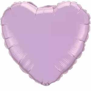 Q54795.jpg 23cm Heart Foil Pearl Lavender pack of 10 Pack(10)