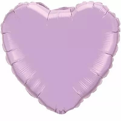 Q54795.jpg 23cm Heart Foil Pearl Lavender pack of 10 Pack(10)