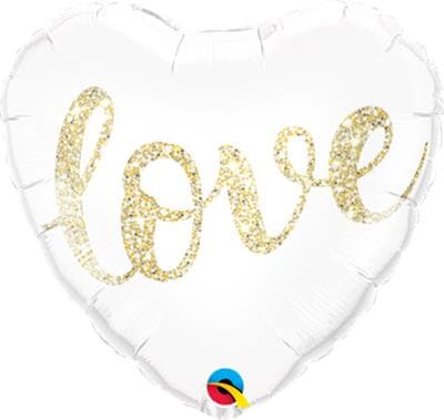 Qualatex Balloons Love Glitter Gold 45cm Each
