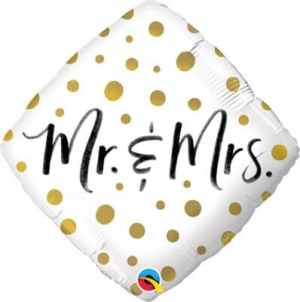 Mr. & Mrs. Gold Dots 45cm Each