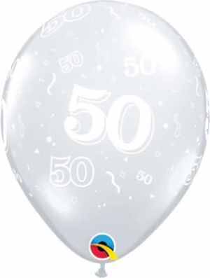 Qualatex Balloons 50 Around Diamond Clear Asst 28cm 25 count Bag(25)