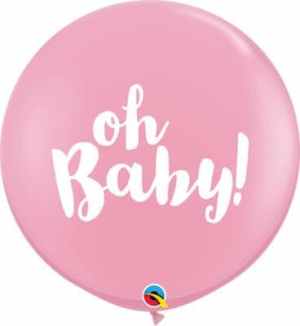 Qualatex Balloons Oh Baby Pink 90cm Bag(2)