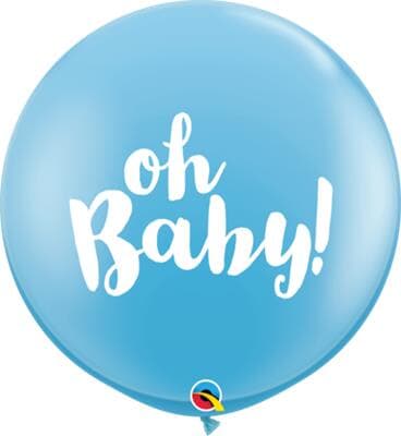 Qualatex Balloons Oh Baby Pale Blue 90cm Bag(2)