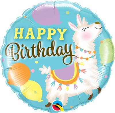 Qualatex Foil Birthday Llama 45cm Each