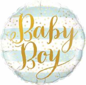 Qualatex Balloons Baby Boy Blue Stripes 23cm. Each