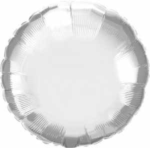 Qualatex Round Foil Chrome Silver 45cm Unpackaged Pack(2)