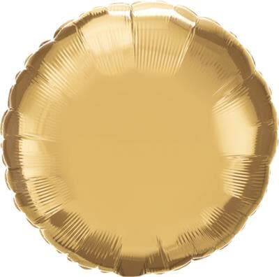 Qualatex Round Foil Chrome Gold 45cm Unpackaged Each
