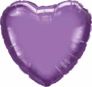 Qualatex Heart Foil Chrome Purple 45cm Unpackaged Each