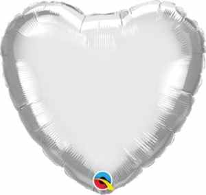 Qualatex Heart Chrome Silver 18in Each (Pkgd.) Each