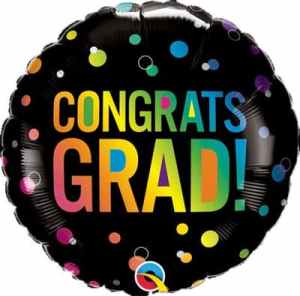 Qualatex Balloons Congrats Grad Ombre Dots 45cm Each