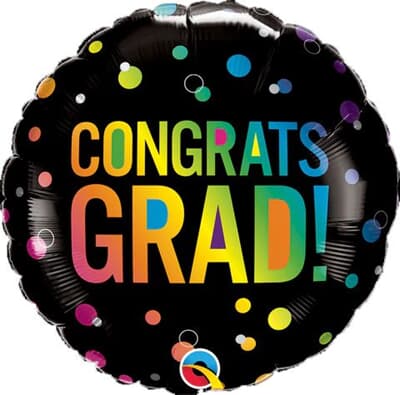 Qualatex Balloons Congrats Grad Ombre Dots 45cm Each