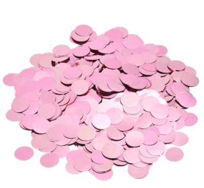Confetti Metallic 1cm Light Pink 250 grams
