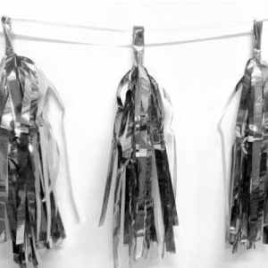 Tassels Quality Metallic 30cm Silver Pre-Cut Pack 10 Pack(12)