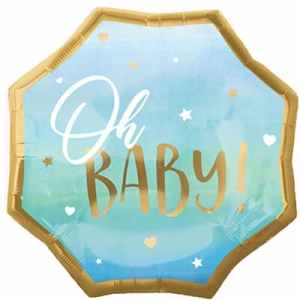 Octagon Baby Boy 55cm foil balloon. Unpackaged. Each