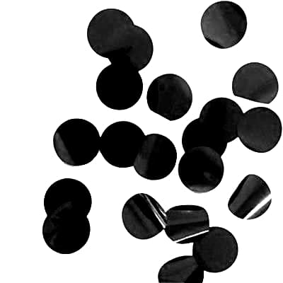 con1BLK.jpg Confetti Metallic 1cm circles Black 500 grams Gram(s)(500)