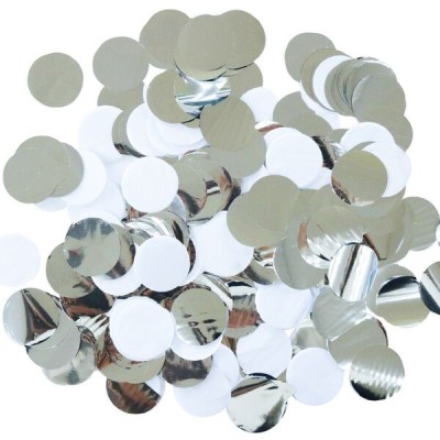 Silver Confetti Metallic Silver 3cm 200 grams