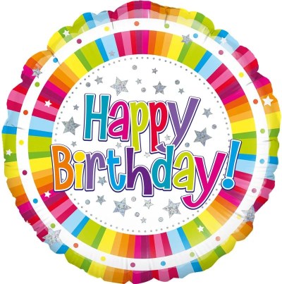 228328-bright-stripe-birthday Oaktree Bright Stripe Birthday Holographic 45cm Foil. Each