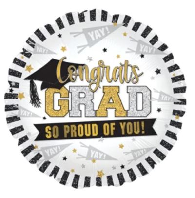 Congrats Grad So Proud Of You Foil 23cm Each