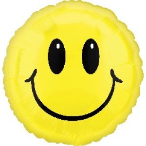 Smile Face 45cm Round Foil Balloon